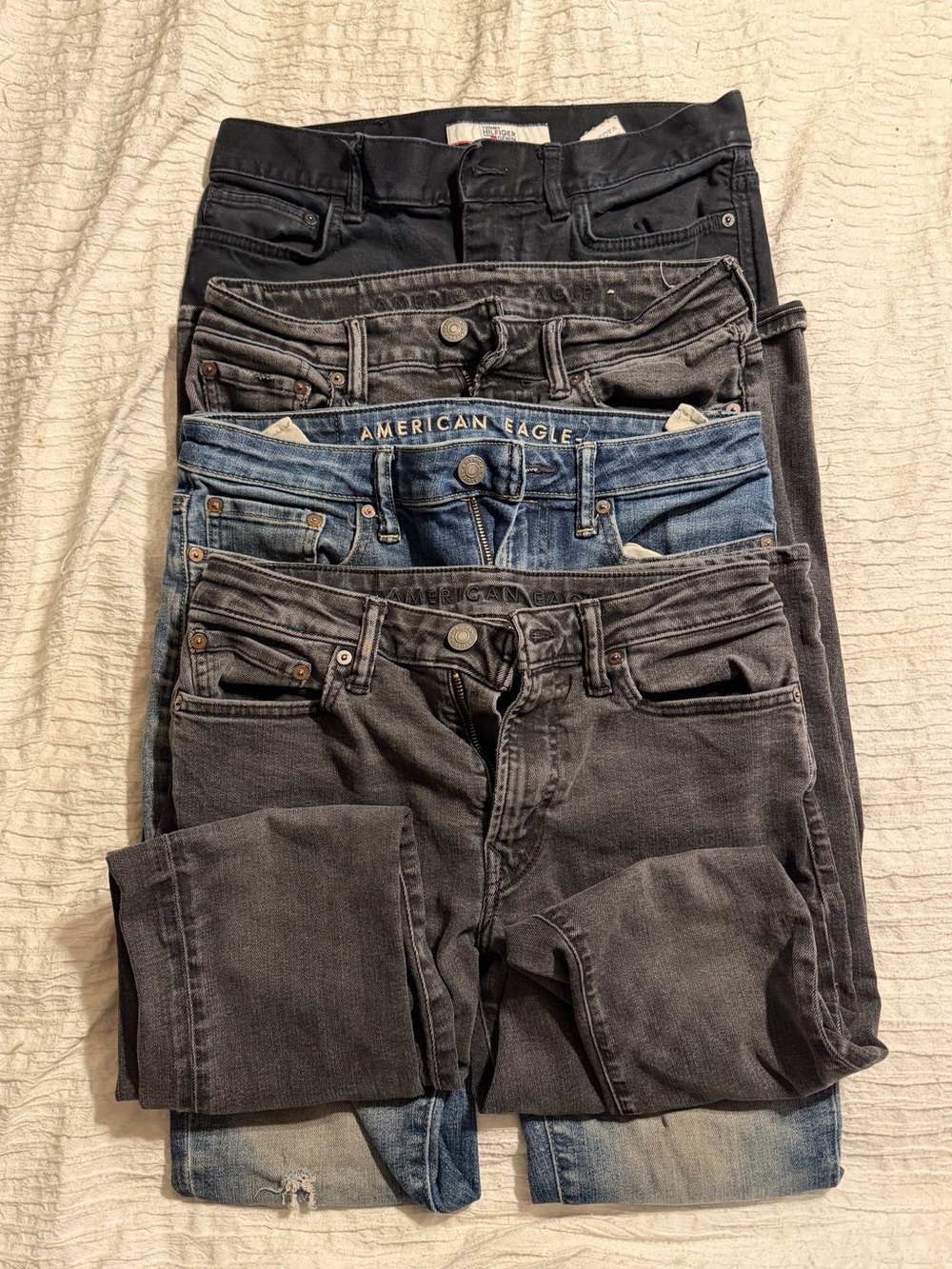 Stack of Mixed Denim Jeans - Black & Blue
